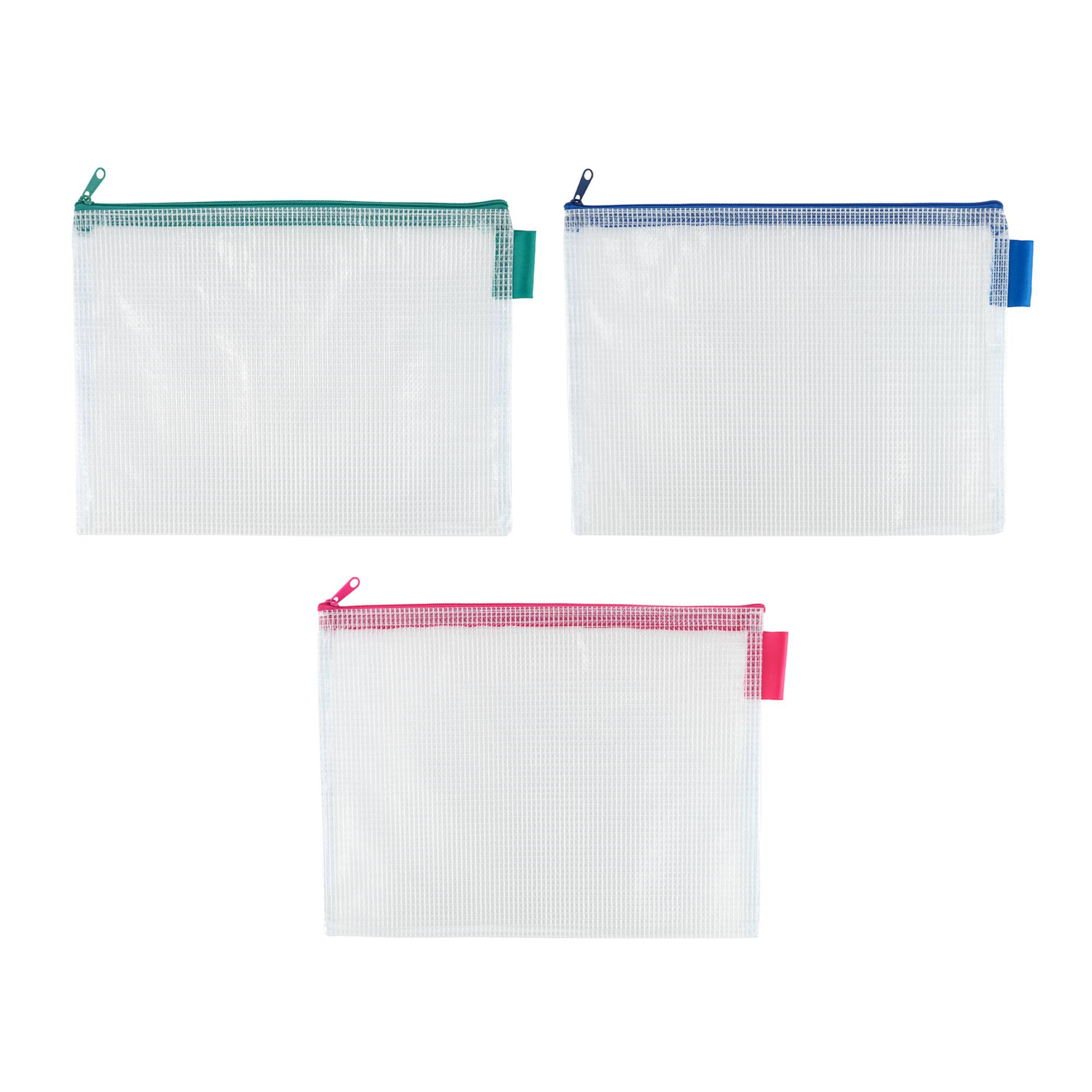 10" Mixed Mesh Accessory Zipper Pouches by Simply Tidy®, 3ct.